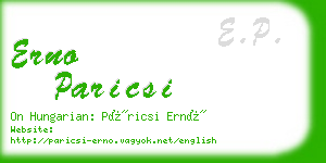 erno paricsi business card